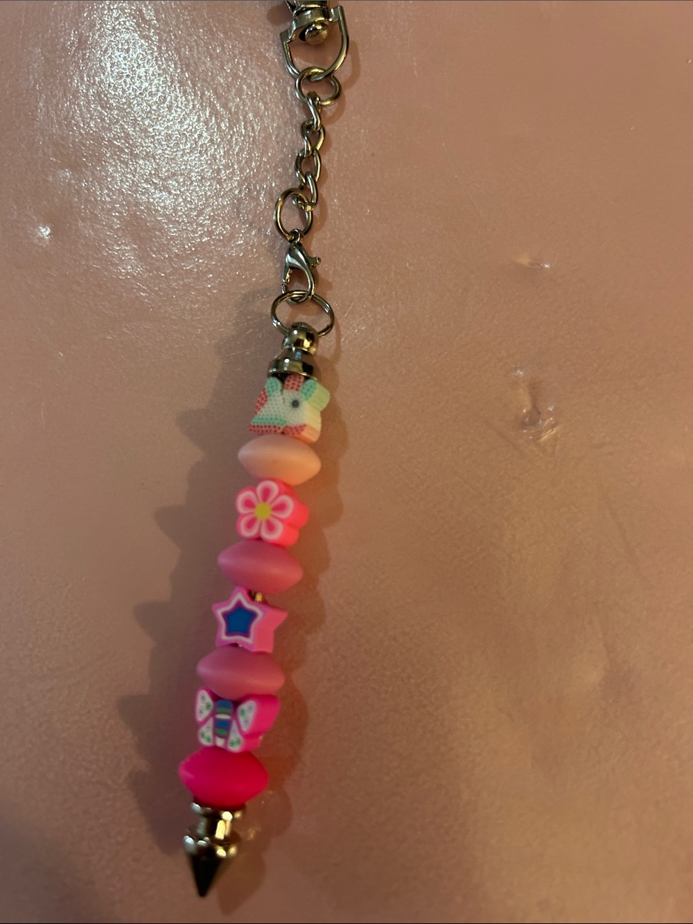 Beaded Floral Charm Keychain - Multicolor - Picture 2 of 2
